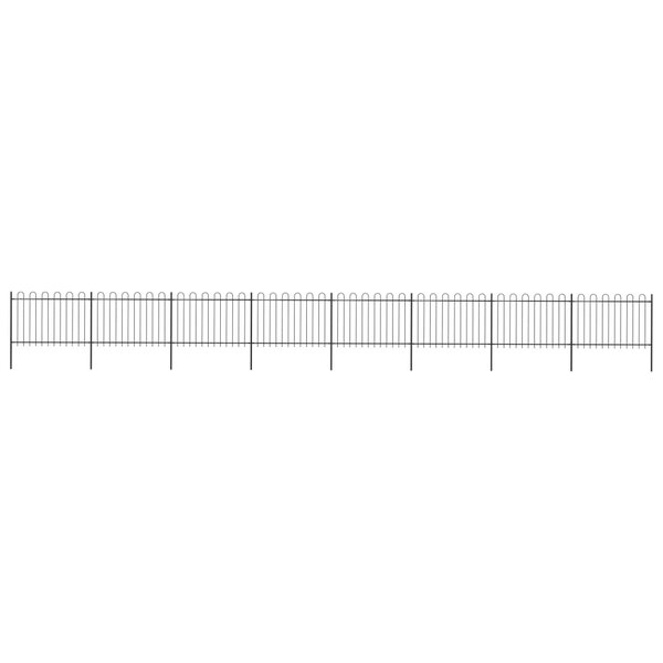 vidaXL Clôture de jardin avec dessus en cerceau Acier 13 6x1 2 m Noir