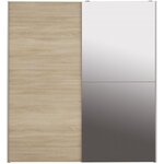 ULOS Armoire - Chene sonoma - 2 portes coulissantes + miroir - Chambre - L 170,3 x P 61,2 x H 190,5 cm