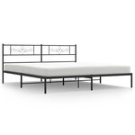 vidaXL Cadre de lit métal avec tête de lit noir 200x200 cm