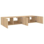 vidaXL Meubles TV muraux lumières LED 2 Pièces chêne sonoma 80x35x31 cm