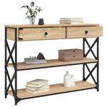 vidaXL Table console chêne sonoma 100x28x75 cm bois d'ingénierie