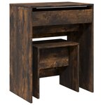vidaXL Coiffeuse et tabouret chêne fumé 60x40x113 5 cm