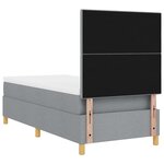vidaXL Lit à ressorts avec matelas gris clair 100x200 cm tissu