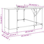 Bureau table poste de travail meuble d'ordinateur informatique étude 141 x 141 x 75 cm bois d'ingénierie noir 02_0023919