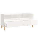 vidaXL Meuble TV blanc brillant 100x34 5x44 5 cm bois d'ingénierie