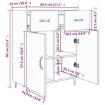 vidaXL Buffet blanc 69 5x34x90 cm bois d'ingénierie