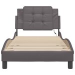 vidaXL Cadre de lit avec LED sans matelas gris 90x190 cm