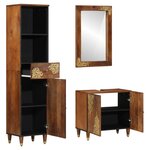 Ensemble de Meubles de Salle de Bain vidaXL 3 Pièces en Bois de Manguier Massif