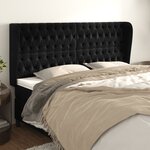 vidaXL Tête de lit avec oreilles Noir 203x23x118/128 cm Velours