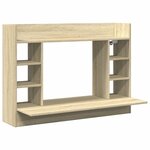Bureau table poste de travail meuble d'ordinateur informatique étude mural chêne sonoma 105 x 48 x 75 cm bois d'ingénierie brun 02_0023878