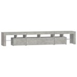 vidaXL Meuble TV avec lumières LED Gris béton 230x36 5x40 cm