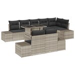 vidaXL Ensemble de canapé de jardin de 9 pièces avec coussins en poly rattan gris clair