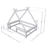 Lit Tipi enfant avec barrière bois massif gris 120 x 180 cm