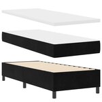 Lit à ressorts vidaXL avec matelas et LED Noir 80x200 cm Velours