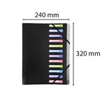Trieur polypropylène 3 rabats 12 compartiments OPAK - Noir EXACOMPTA