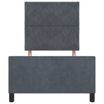 vidaXL Cadre de lit Gris foncé 100x200 cm Velours