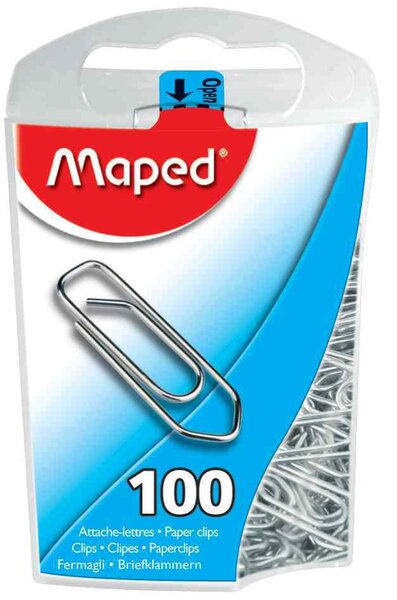 Trombones, en acier, 25 mm, contenu: 100 pièces MAPED