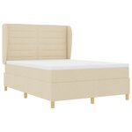 Lit à ressorts vidaXL avec matelas Crème 140x200 cm Tissu