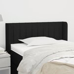 vidaXL Tête de lit avec oreilles Noir 93x16x78/88 cm Tissu