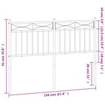 vidaXL Tête de lit métal noir 150 cm