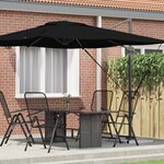 vidaXL Parasol Cantilever Roma Noir 286x285x265 cm Aluminium