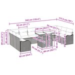 Ensemble de canapé de jardin de 11 pièces avec coussins en rotin poly noir vidaXL