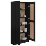 vidaXL Bibliothèque Noir 82 5x30 5x185 5 cm Bois d'ingénierie