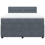 vidaXL Sommier à lattes de lit et matelas Gris foncé 140x200cm Velours