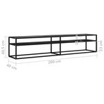 vidaXL Meuble TV marbre noir 200x40x40 5 cm verre trempé