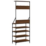 vidaXL Porte-vêtements et rangement des chaussures chêne marron
