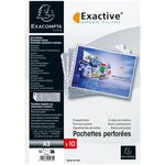 Sachet De 10 Pochettes Perforées Biseautées Pour Classeur Exactive - Polypropylène Lisse 5 5/100 - A3 - Cristal - X 5 - Exacompta