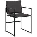 vidaXL Ensemble de salle à manger de jardin 5 pièces avec coussins Noir Textilène et Acier
