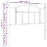 vidaXL Tête de lit métal noir 100 cm