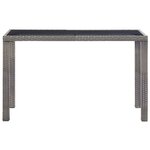 vidaXL Table de jardin Anthracite 123x60x74 cm Résine tressée