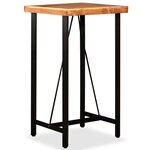 vidaXL Ensemble de bar 3 Pièces Bois d'acacia massif et cuir véritable