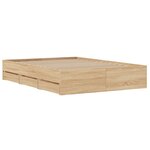 vidaXL Cadre de lit avec tiroirs sans matelas chêne sonoma 120x200 cm