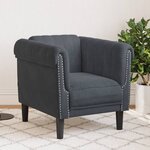 vidaXL Fauteuil gris foncé velours