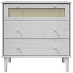 vidaXL Commode SENJA aspect de rotin blanc bois de pin solide