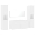 vidaXL Ensemble de meubles salle de bain 4 Pièces blanc bois d'ingénierie