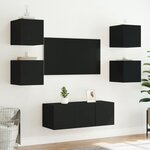 vidaXL Meubles TV muraux avec lumières LED 2 Pièces noir 30 5x35x30 cm