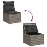 vidaXL Salon de jardin 5 Pièces avec coussins gris résine tressée
