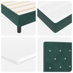 Lit à ressorts vidaXL avec matelas vert foncé 120x200 cm en velours