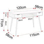 Table d'ordinateur avec trois options de rangement 120 cm MDF couleur chêne 19_0000539