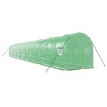 vidaXL Serre avec cadre en acier vert 32 m² 16x2x2 m