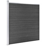 vidaXL Ensemble de panneau de clôture WPC 1218x186 cm Noir