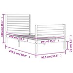 vidaXL Cadre de lit sans matelas 90x200 cm bois massif