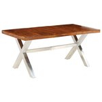 vidaXL Table à manger bois massif 180x90x76 cm