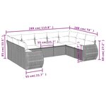 vidaXL Salon de jardin avec coussins 9 Pièces beige résine tressée