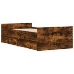 vidaXL Cadre de lit avec tiroirs chêne fumé 90x190 cm