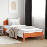 vidaXL Cadre de lit sans matelas cire marron 100x200cm bois pin massif